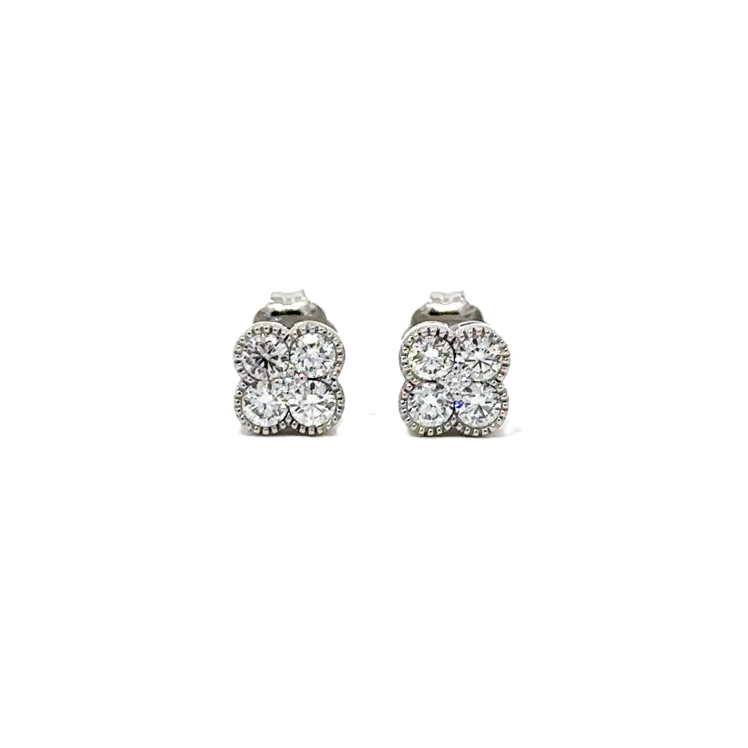 Clover Earrings - 14k White Gold 0.50ctw #11363