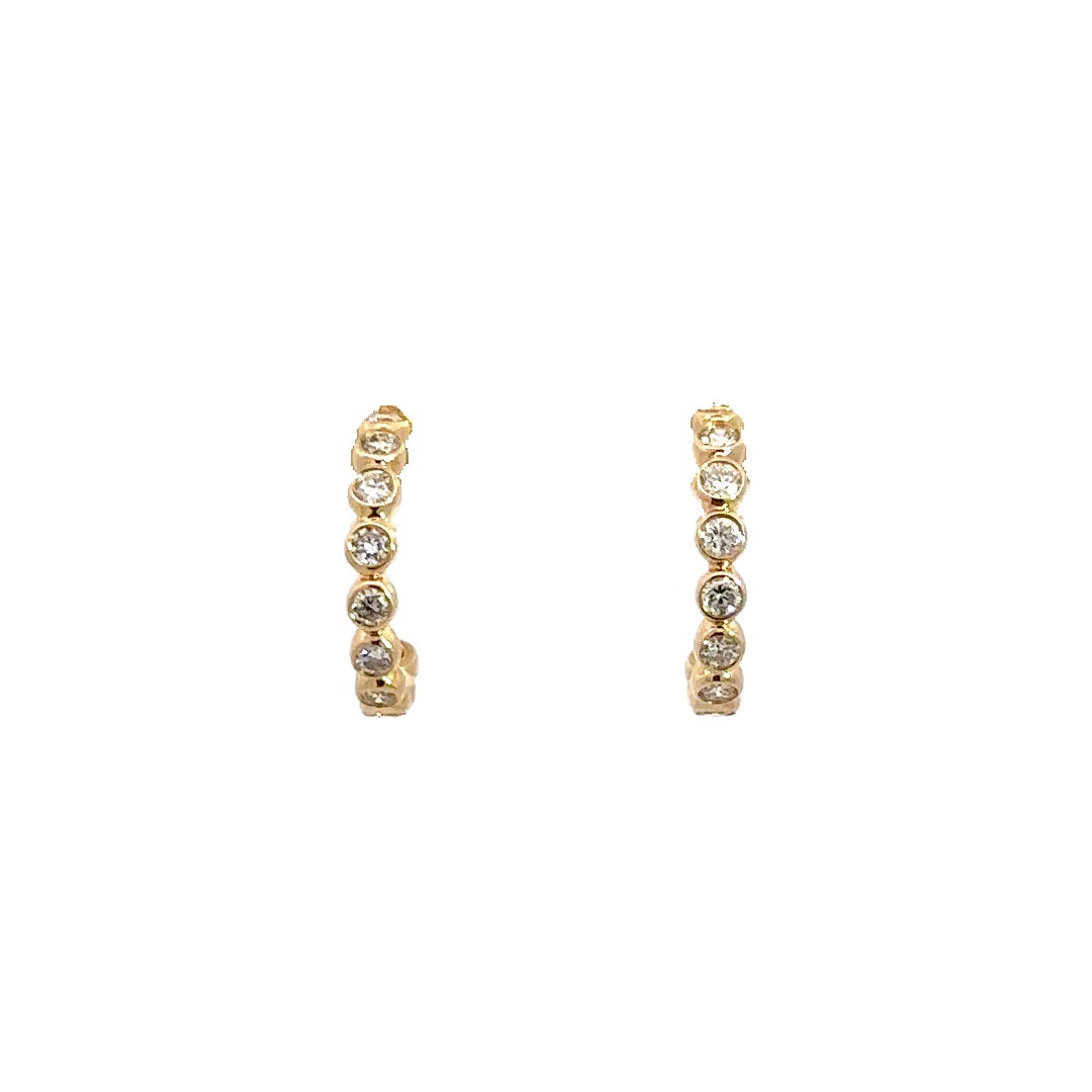 Bezel Hoop Earrings - 14k Yellow Gold 0.33ctw #11368