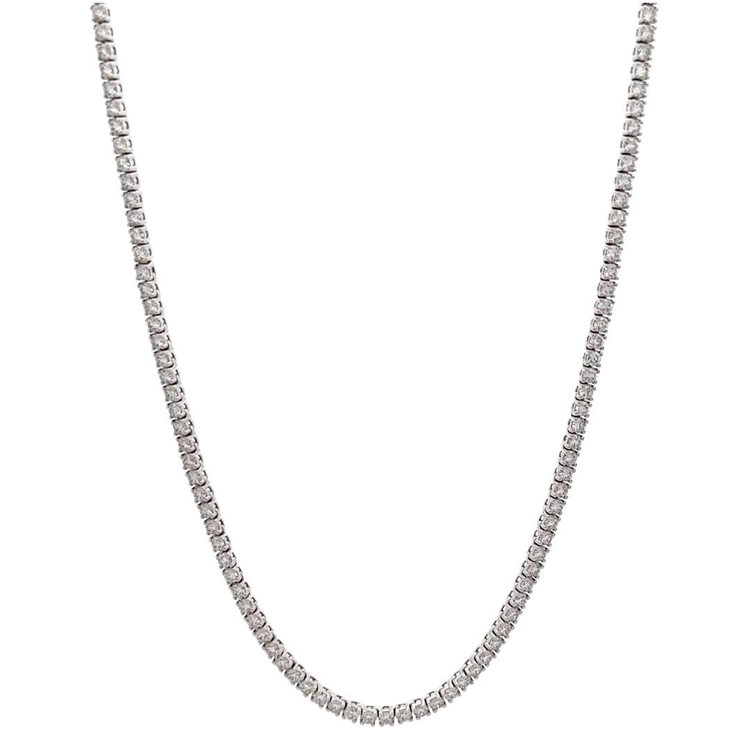 Tennis Necklace - 14k White Gold 5.02ctw #11369