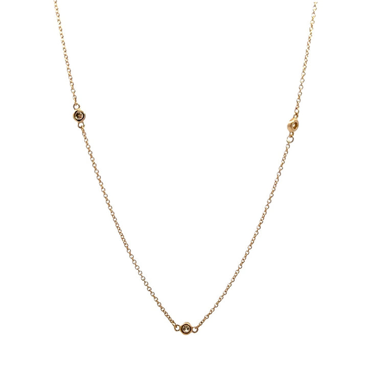 Station Necklace (Bezel-set) - 14k Yellow Gold 0.33ctw #11376