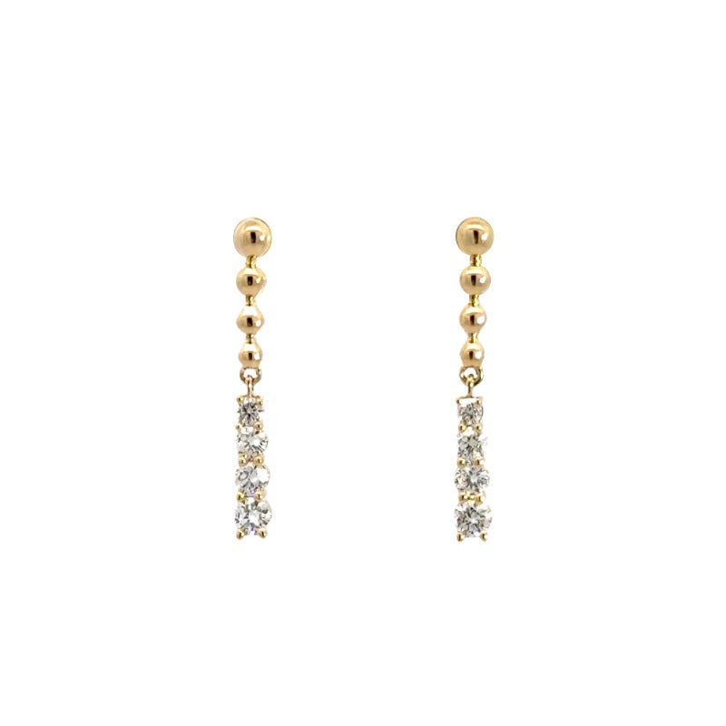 Dangle Earrings - 14k Yellow Gold 0.32ctw #11383