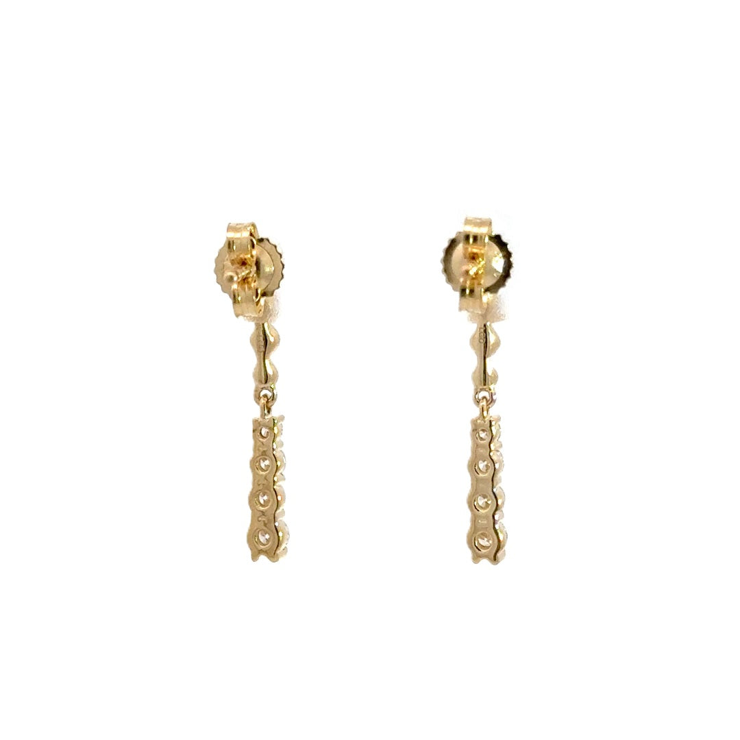 Dangle Earrings - 14k Yellow Gold 0.32ctw #11383