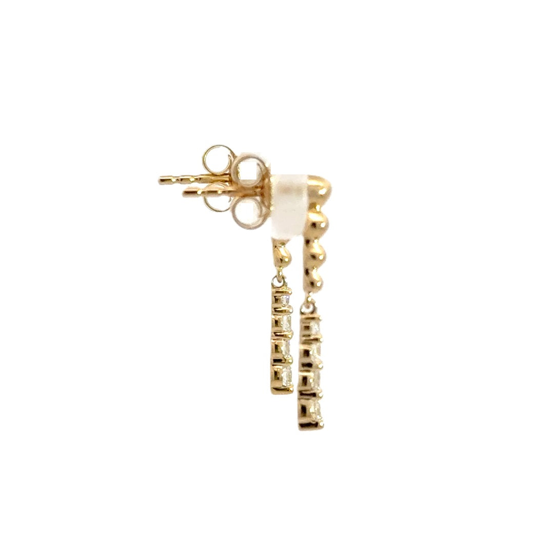 Dangle Earrings - 14k Yellow Gold 0.32ctw #11383