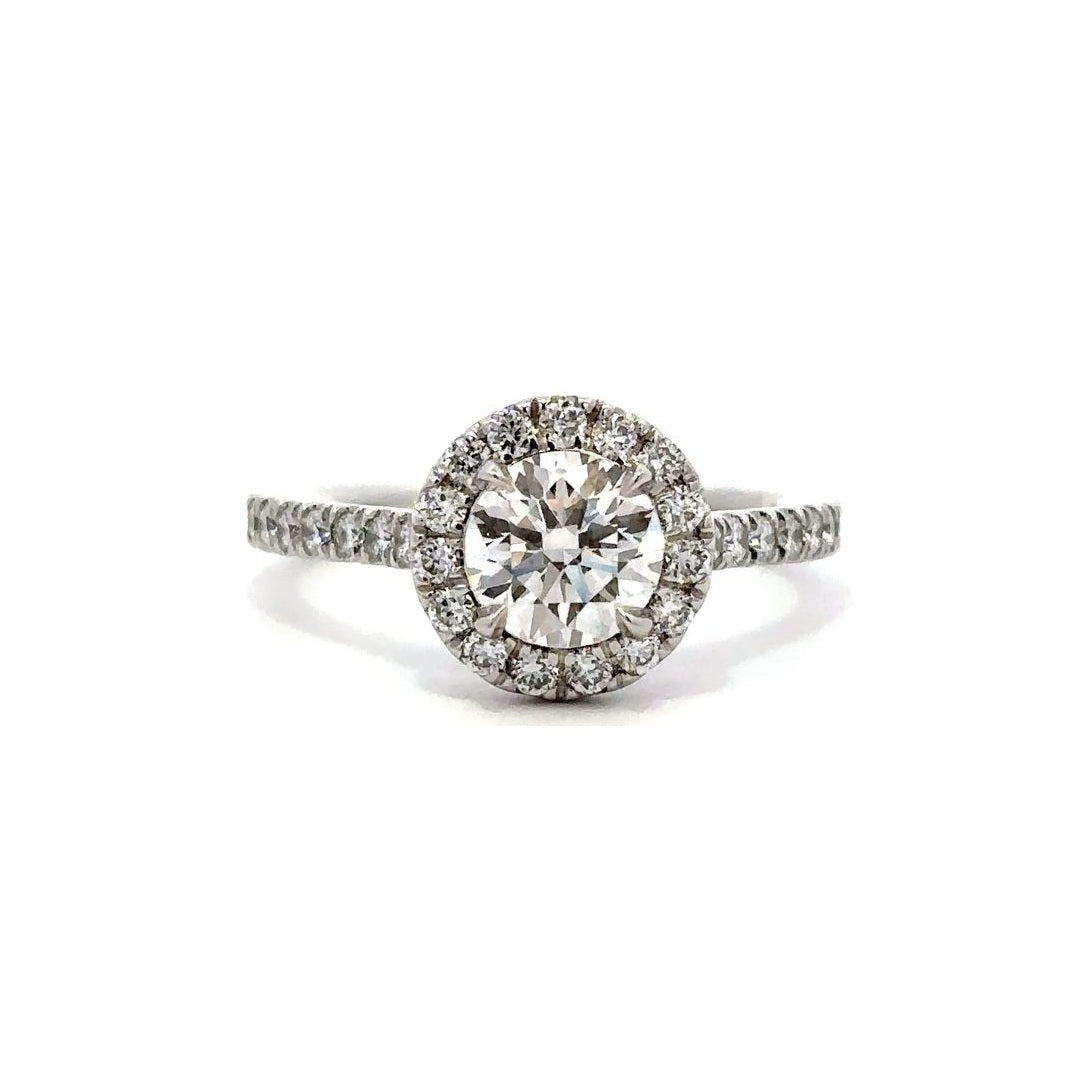 Halo Ring (Round) - 14k White Gold