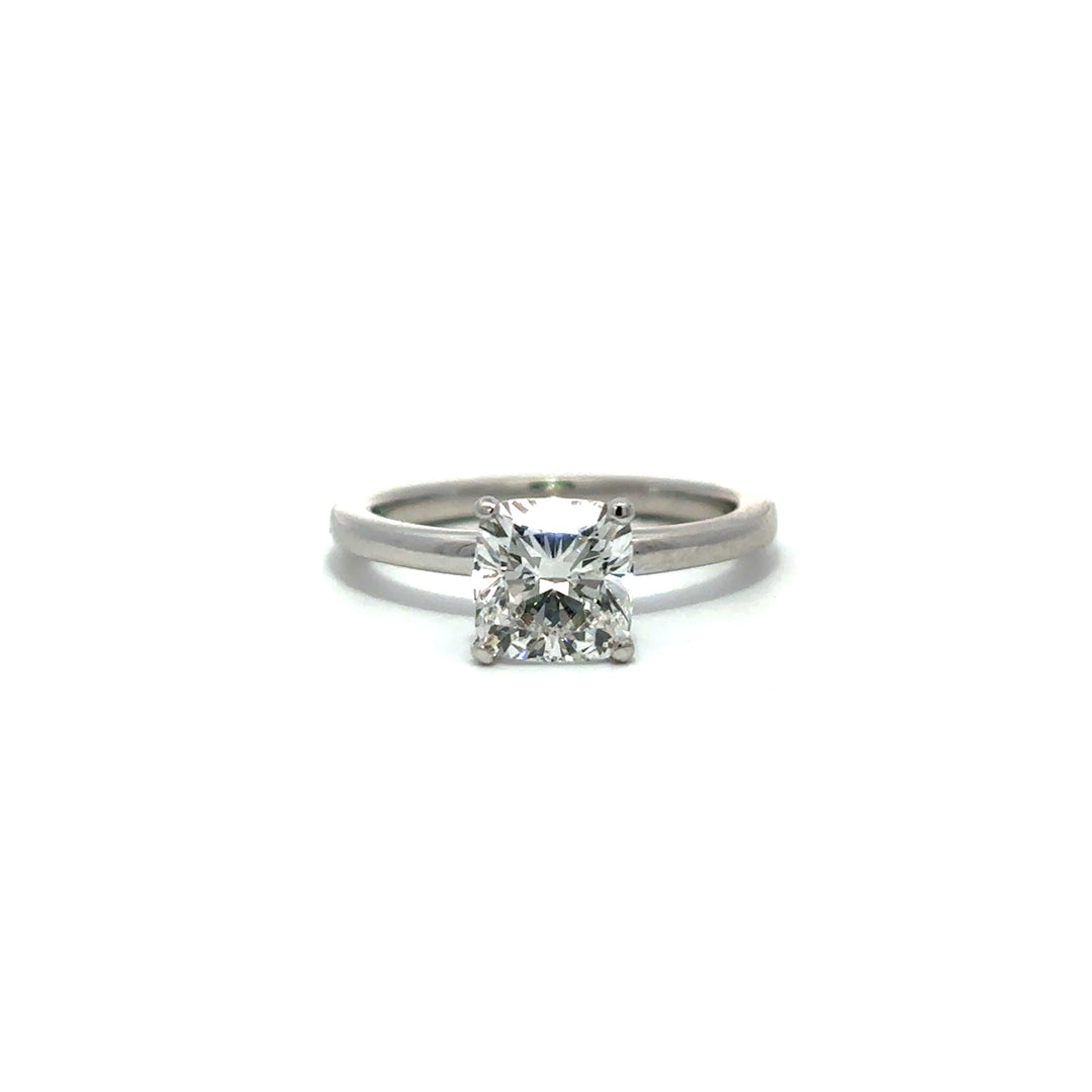 Hidden Halo (Square Cushion) - 14k White Gold 1.55ct #12050