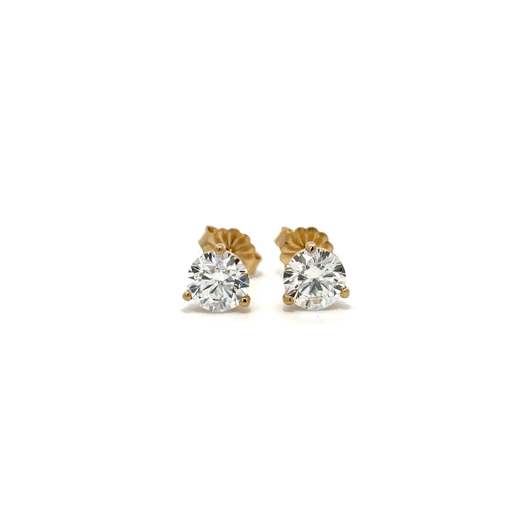 Solitaire Earrings (Martini-Set) - 14k Gold