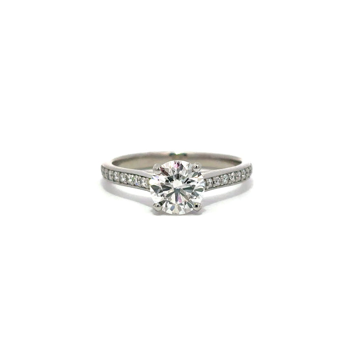 Pavé Ring (Round) - Platinum 1.07ct #12119