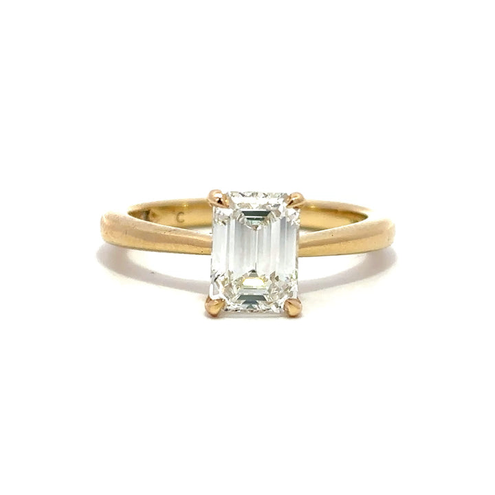 Solitaire Ring (Emerald) - 14k Yellow Gold 1.52ct #12126