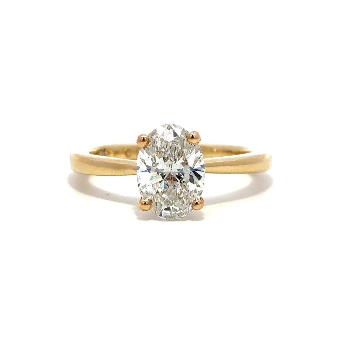 Solitaire Ring (Oval) - 14k Yellow Gold 2.02ct #12803