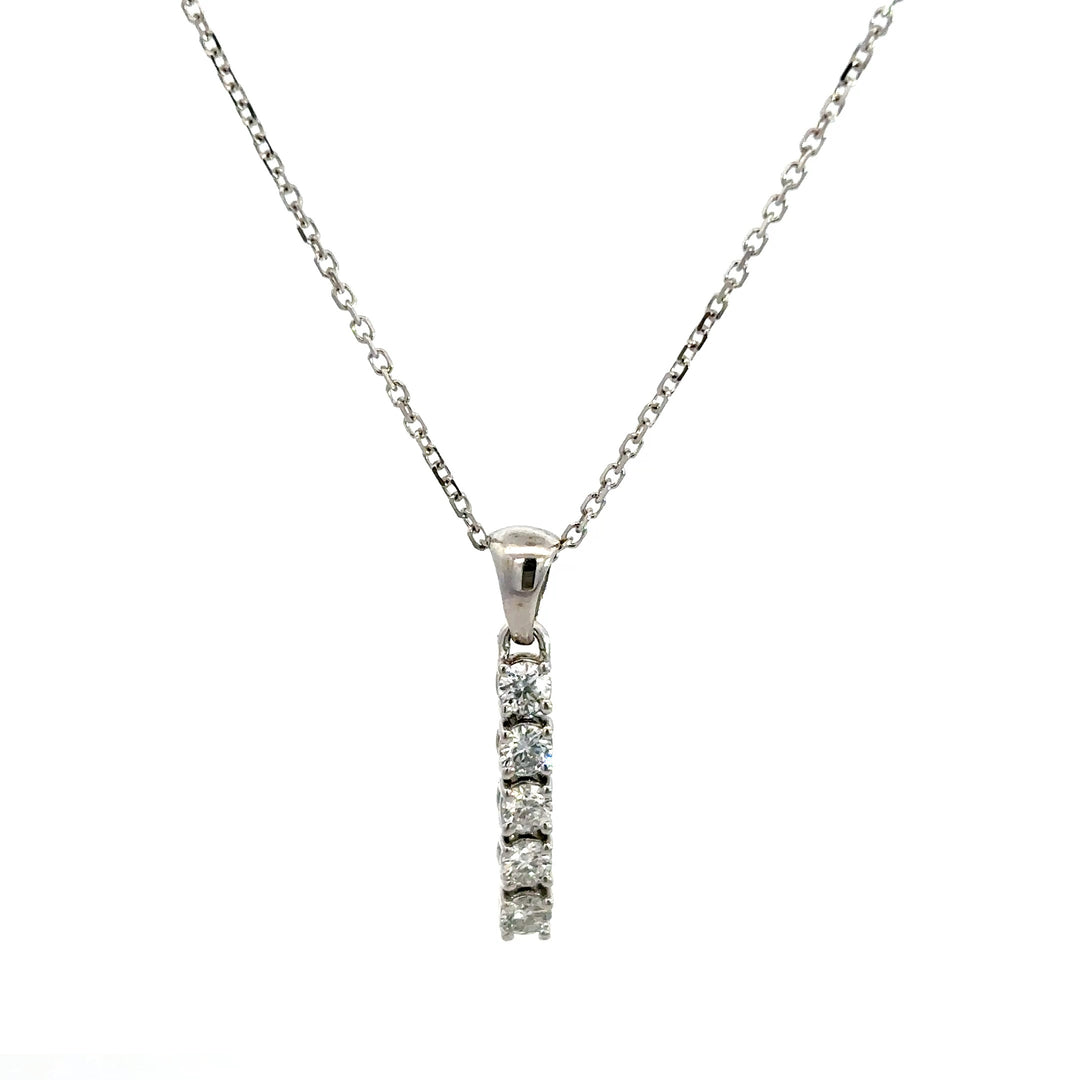 Diamond Drop Necklace - 14k White Gold 0.43ctw #12174