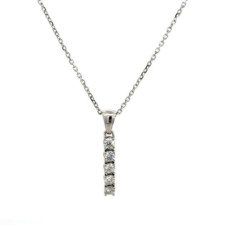 Diamond Drop Necklace - 14k White Gold 0.43ctw #12174
