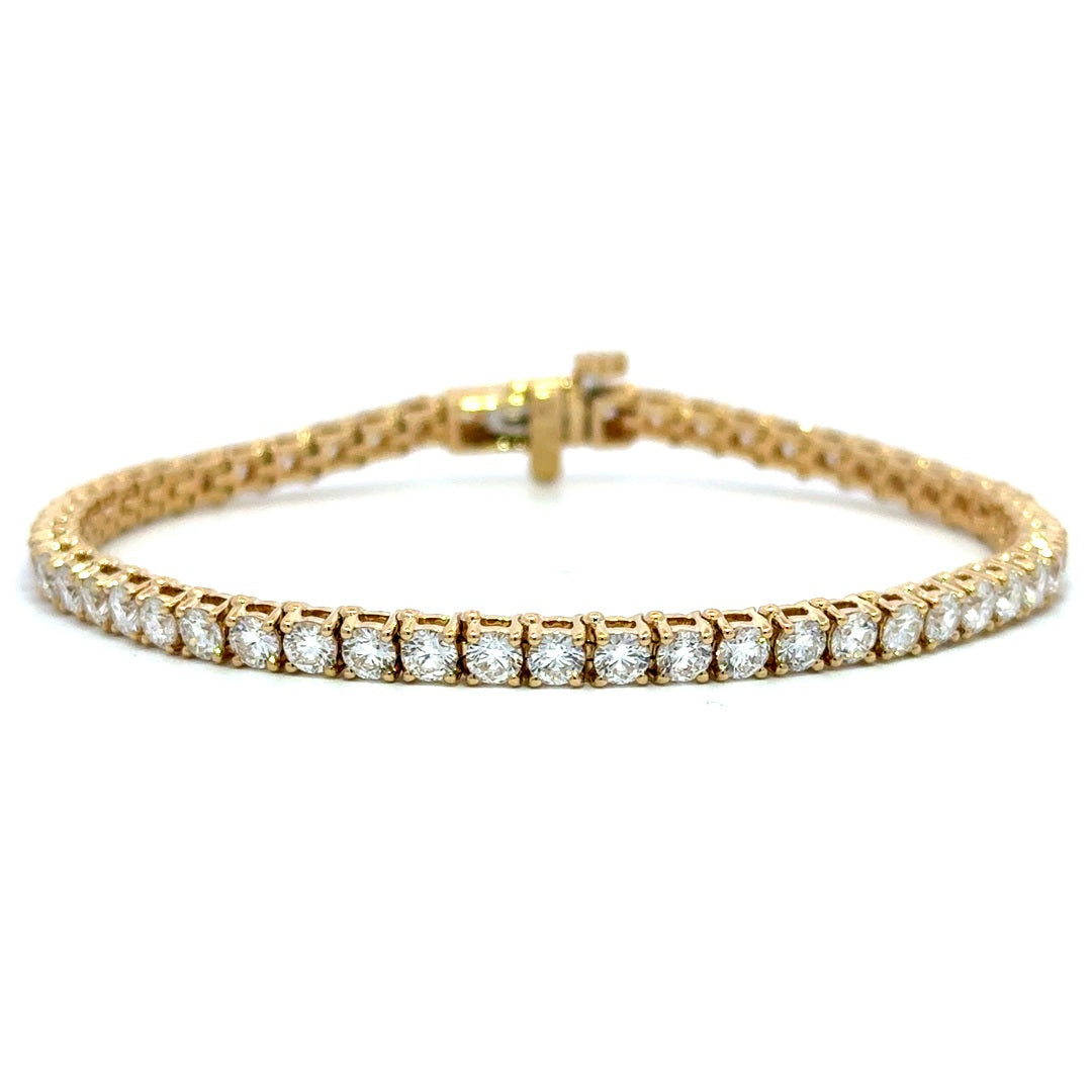 Tennis Bracelet - 14k Yellow Gold 5.00ct #12199