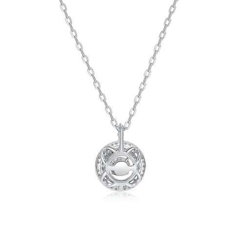 Flourishan "Complete" Halo Necklace - 14k White Gold Vermeil #12321