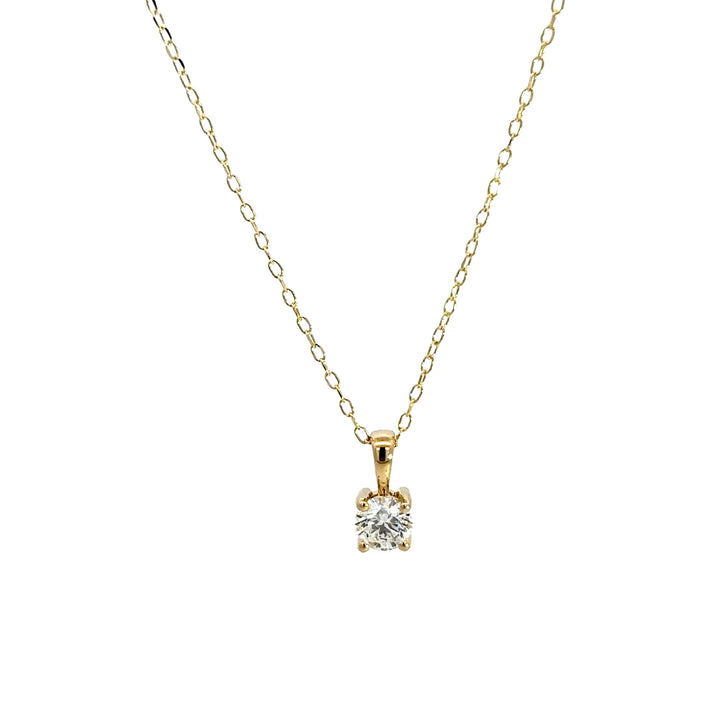 Solitaire Necklace (Round) - 14k Yellow Gold 0.50ct #12077