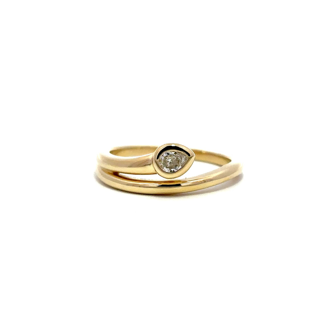 Split Shank Ring - 14k Yellow Gold 0.17ct #12072