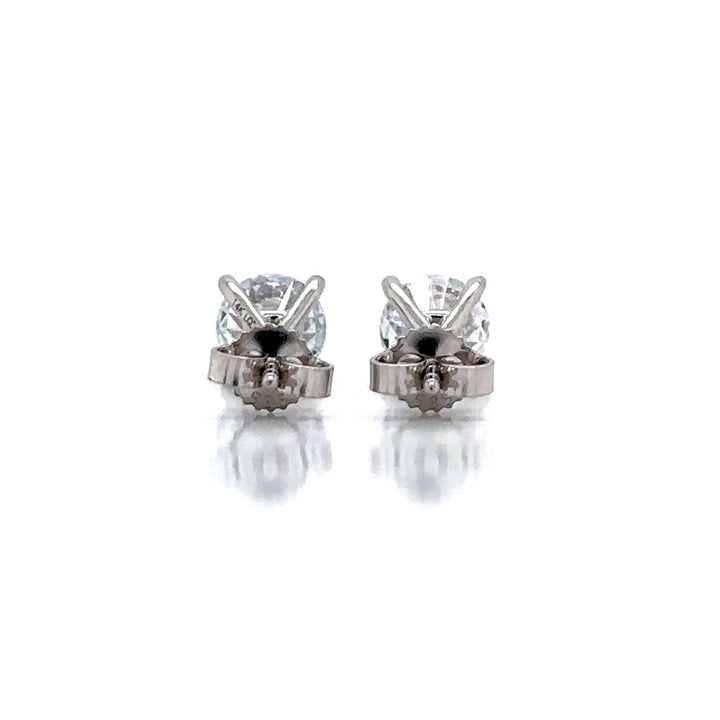 Solitaire Earrings (4-Prong) - 14k Gold