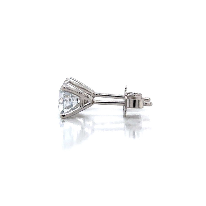 Solitaire Earrings (4-Prong) - 14k Gold