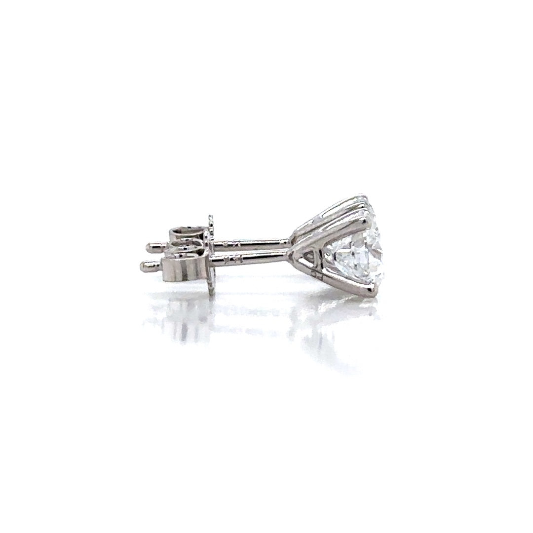 Solitaire Earrings (4-Prong) - 14k Gold