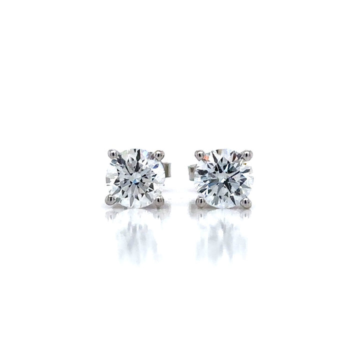 Solitaire Earrings (4-Prong) - 14k Gold