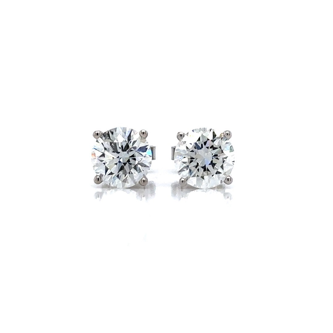 Solitaire Earrings (4-Prong) - 14k Gold
