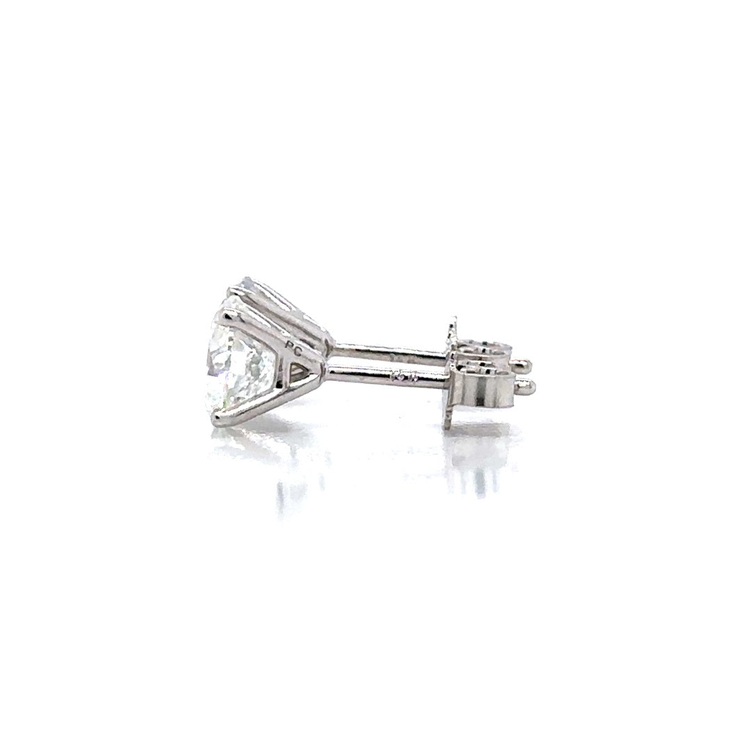 Solitaire Earrings (4-Prong) - 14k Gold