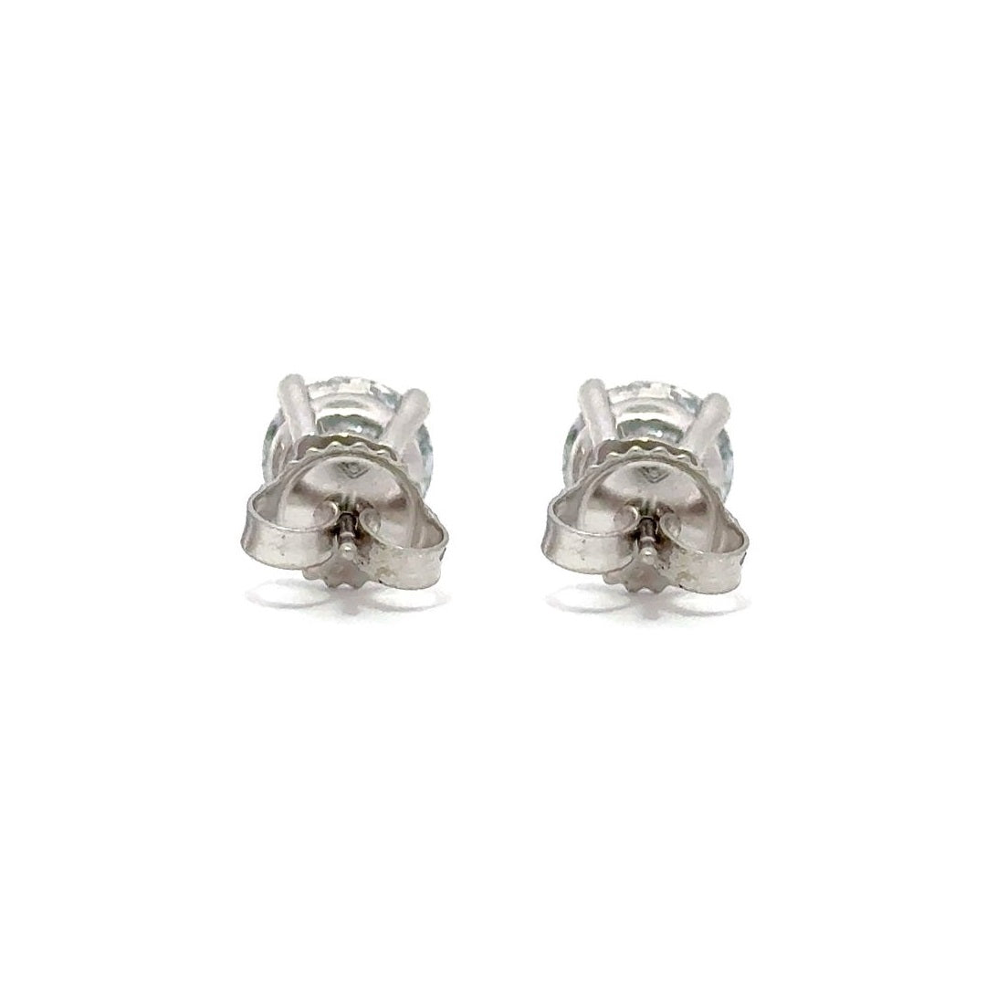 Solitaire Earrings (4-Prong) - 14k Gold