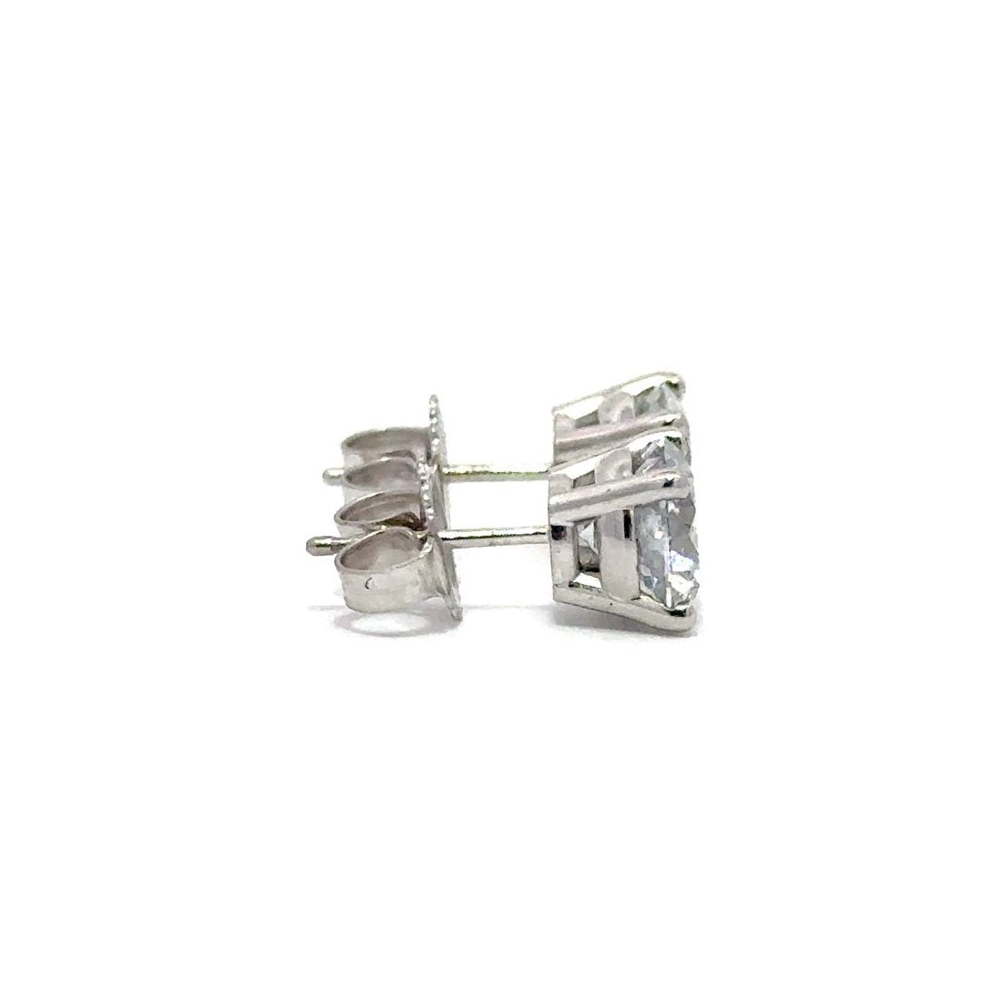 Solitaire Earrings (4-Prong) - 14k Gold