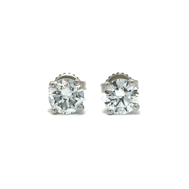 Solitaire Earrings (4-Prong) - 14k Gold