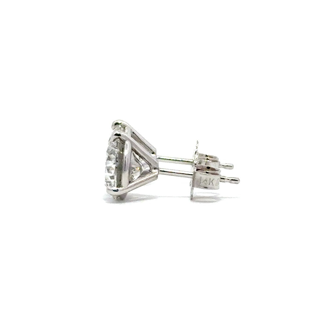 Solitaire Earrings (Martini-Set) - 14k Gold