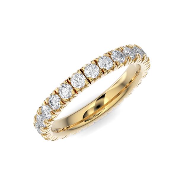French Pave Eternity Band - Gold Ring