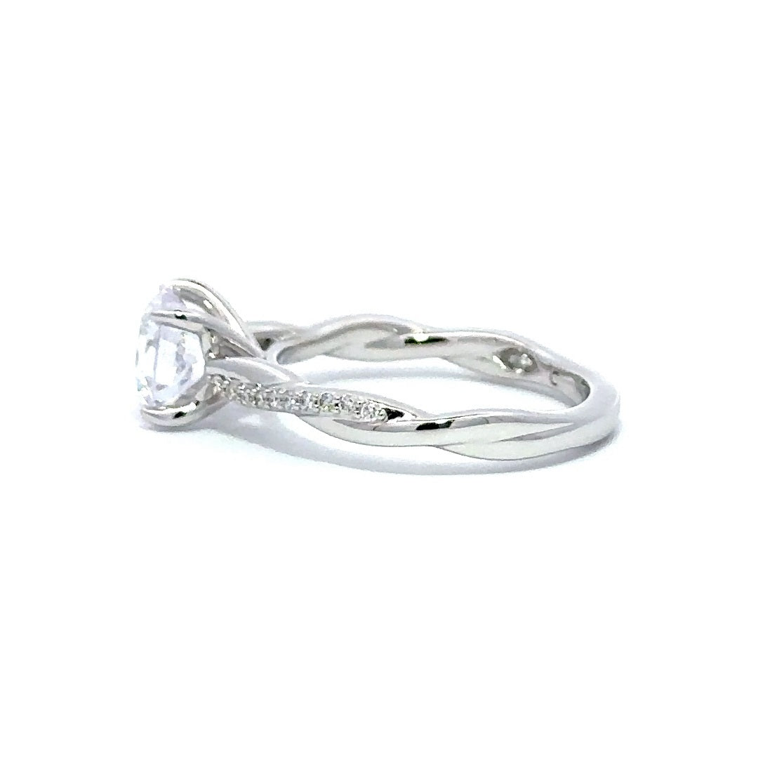 Twist Ring (Round) - 14k White Gold 1.30ct #12203