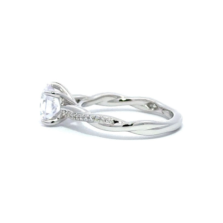 Twist Ring (Round) - 14k White Gold 1.30ct #12203