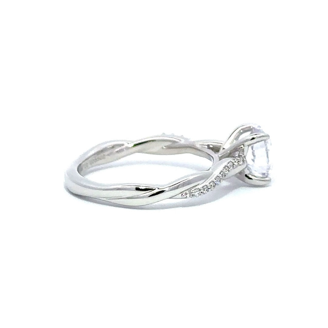 Twist Ring (Round) - 14k White Gold 1.30ct #12203