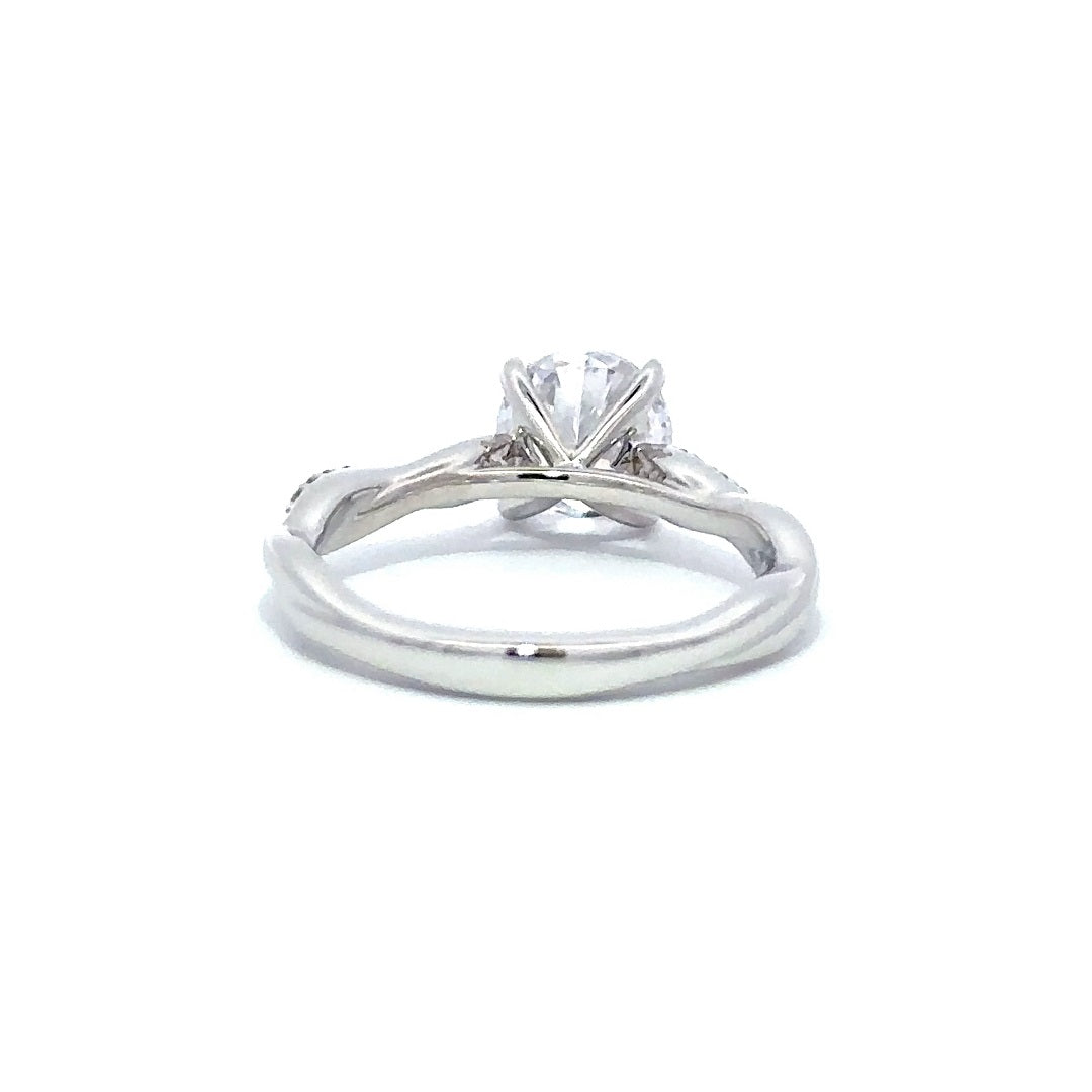 Twist Ring (Round) - 14k White Gold 1.30ct #12203