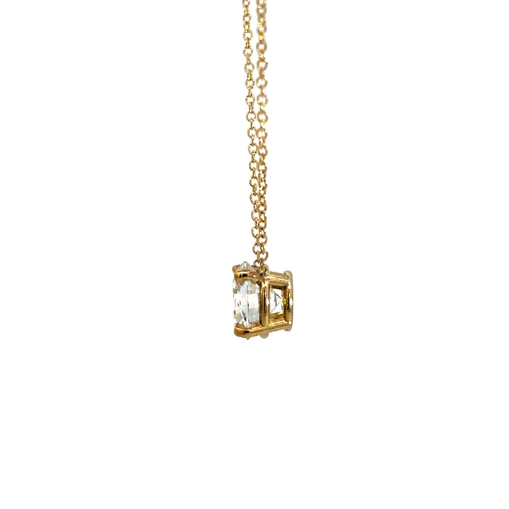 Solitaire Necklace (Round) - 14k Yellow Gold 1.56ct #12245