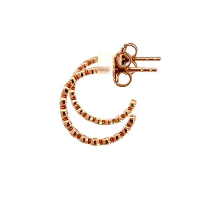 Bezel Hoop Earrings - 14k Rose Gold 0.38ctw #12078