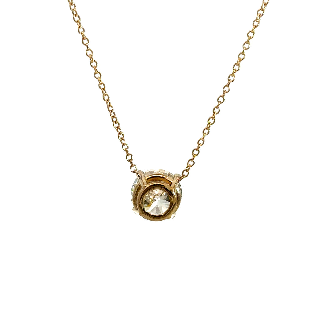 Solitaire Necklace (Round) - 14k Yellow Gold 1.56ct #12245