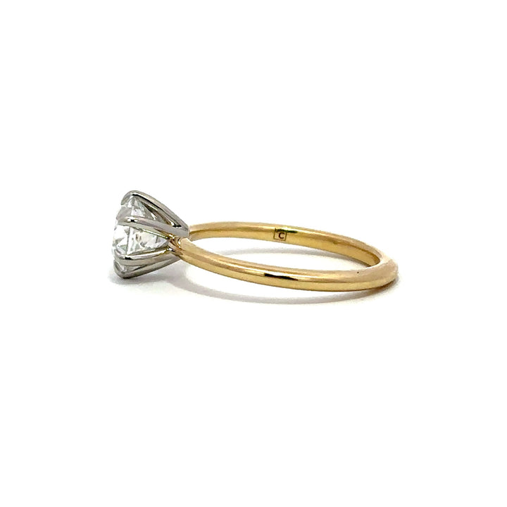 Solitaire Ring (Old European) - 14k Yellow and White Gold 1.10ct #12131