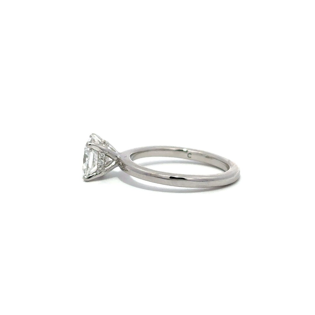 Hidden Halo (Square Cushion) - 14k White Gold 1.55ct #12050