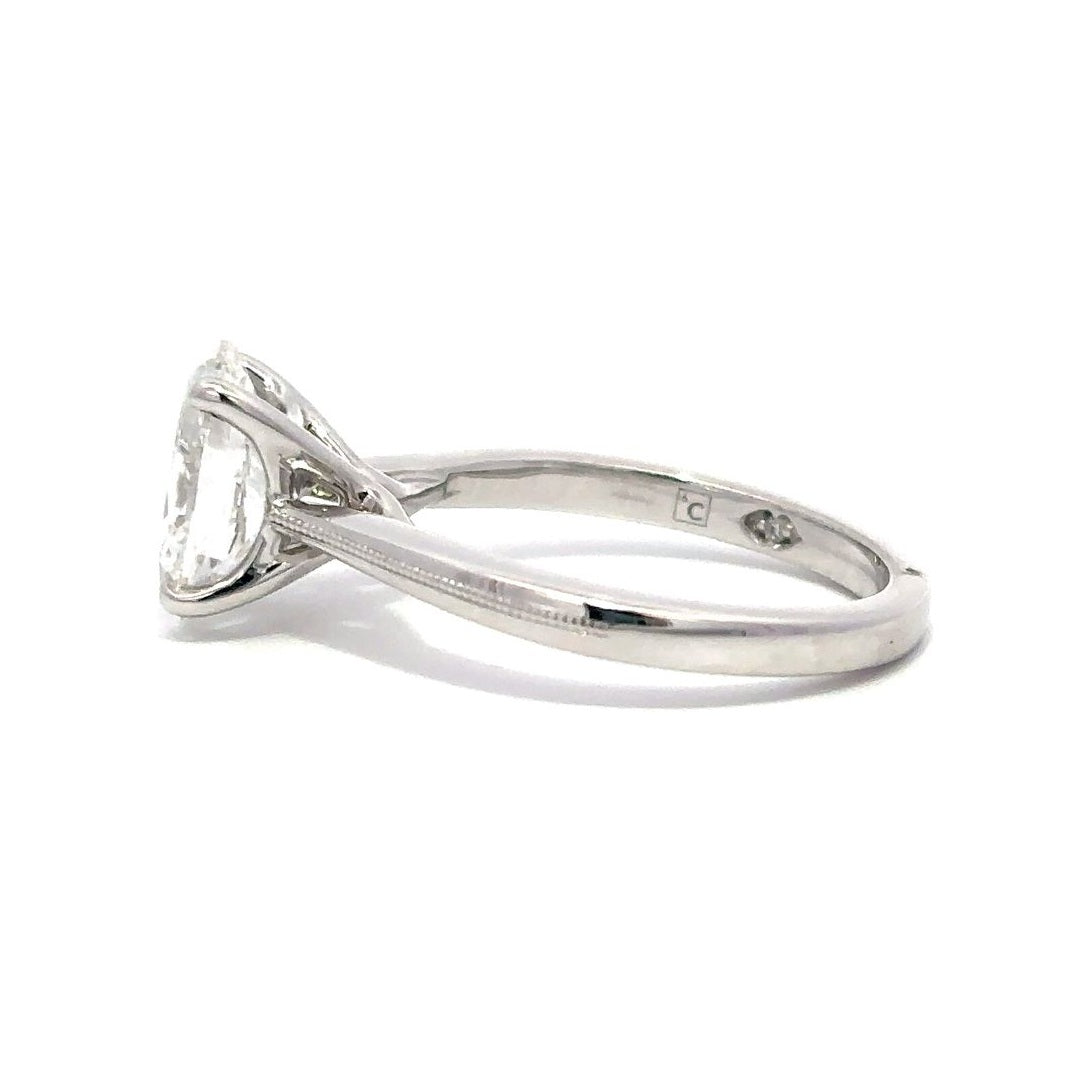 Milgrain Ring (Oval) - 14k White Gold 2.04ct #12781