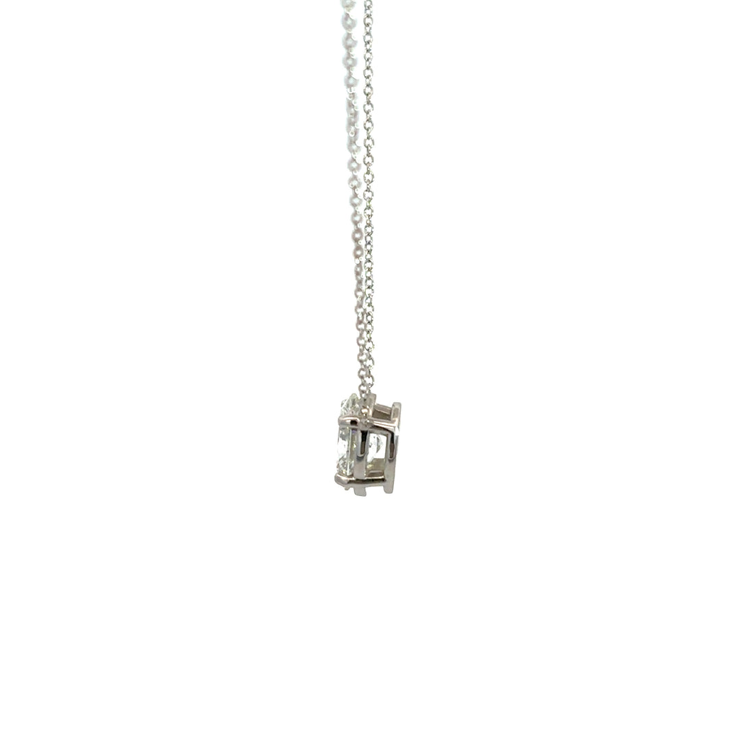 Solitaire Necklace (Oval) - 14k White Gold 1.52ct #12101