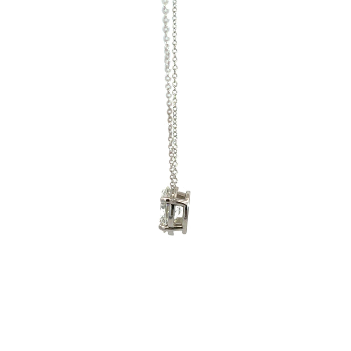 Solitaire Necklace (Oval) - 14k White Gold 1.52ct #12101