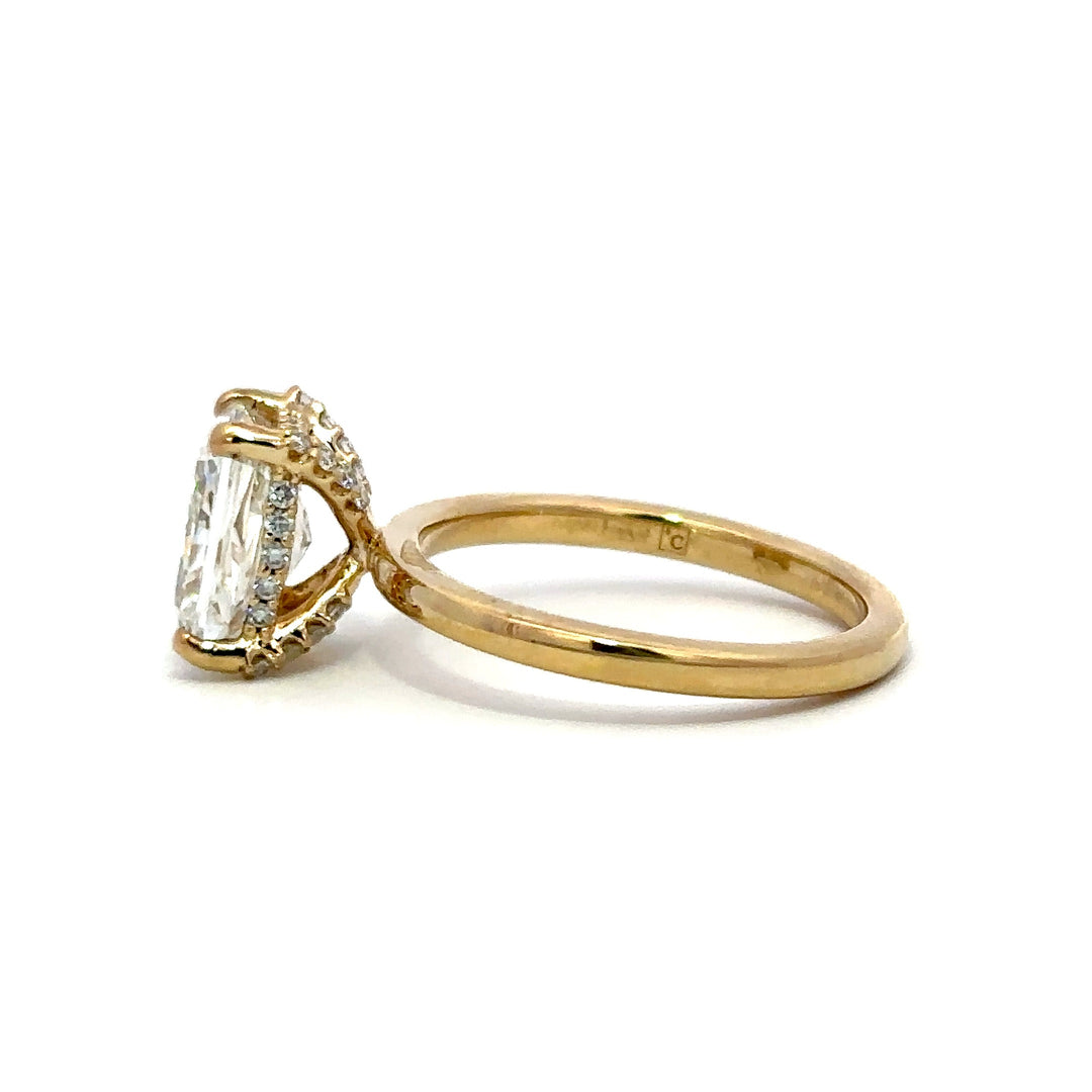 Hidden Halo Ring (Radiant) - 14k Yellow Gold 2.50ct #12139