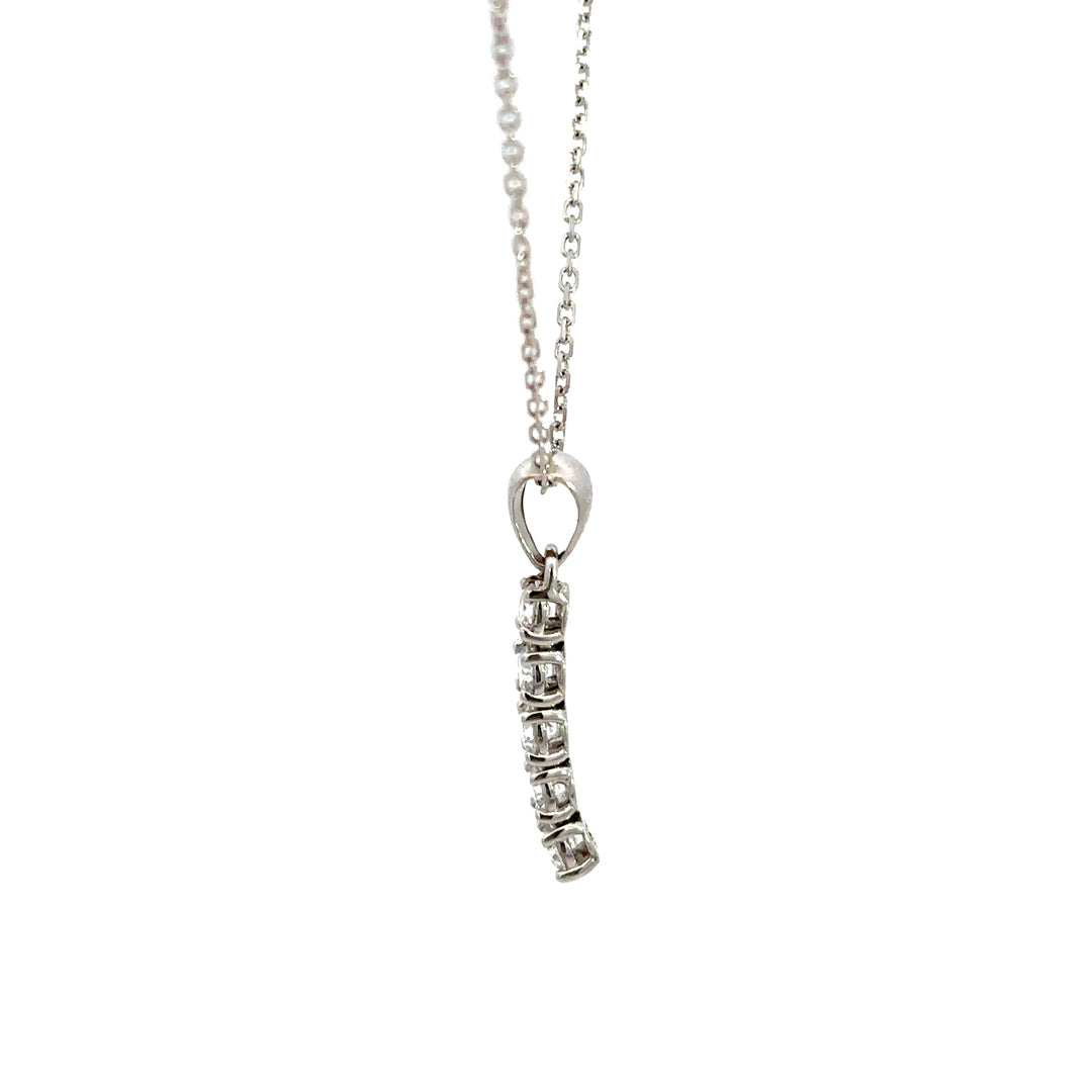Diamond Drop Necklace - 14k White Gold 0.43ctw #12174