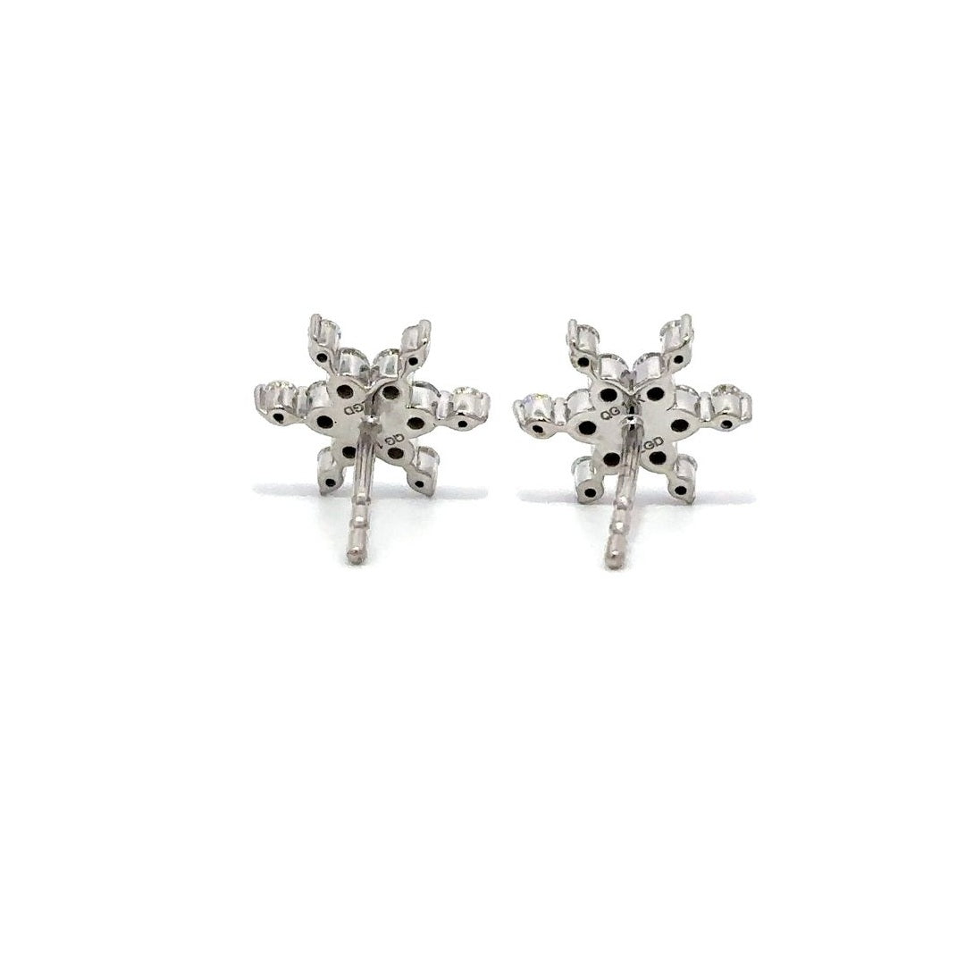Snowflake Earrings - 14k White Gold 0.50ctw #12001