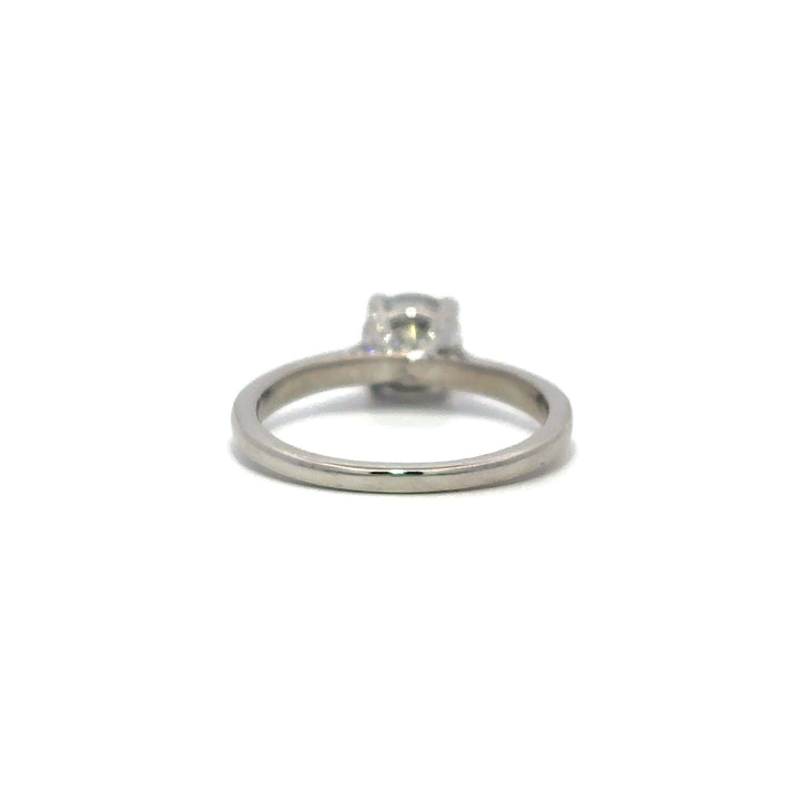 Solitaire Ring (Round) - Platinum with Bridge Diamonds 1.07ct #12120