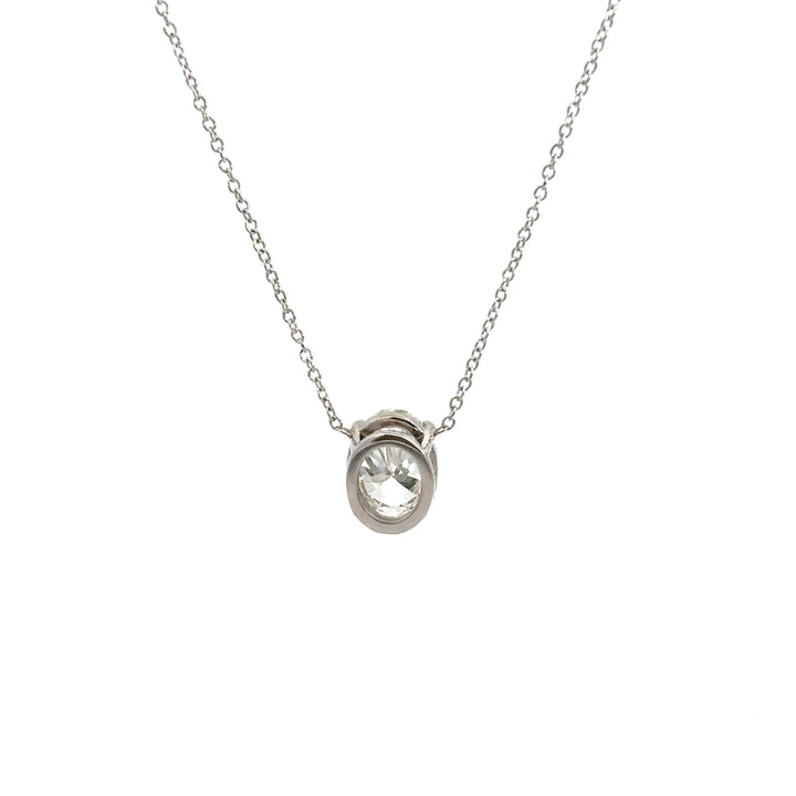 Solitaire Necklace (Oval) - 14k White Gold 1.52ct #12101