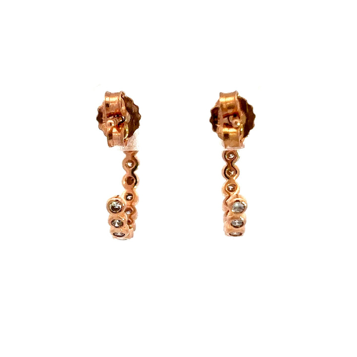 Bezel Hoop Earrings - 14k Rose Gold 0.38ctw #12078