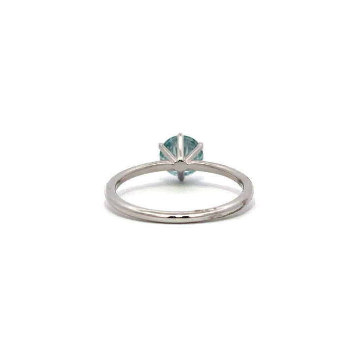 Solitaire Ring (Round) - 14k White Gold Fancy Blue 1.00ct #12156