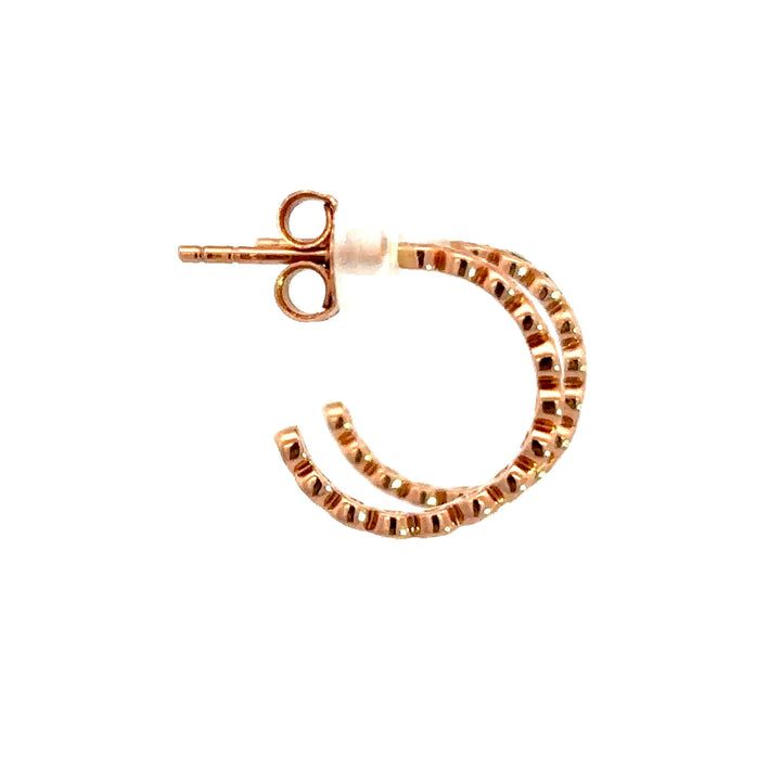 Bezel Hoop Earrings - 14k Rose Gold 0.38ctw #12078